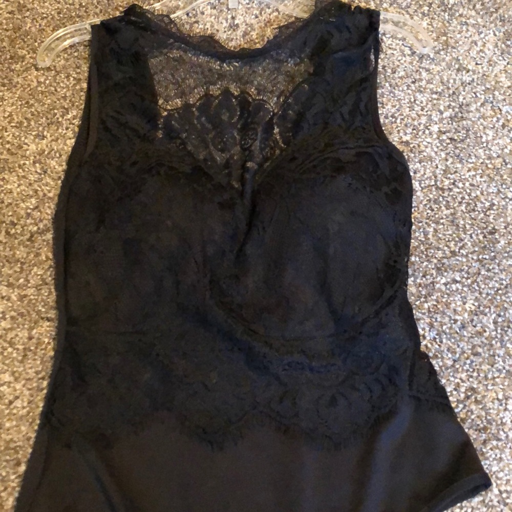 Black bodysuit with lace